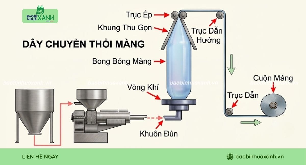 Quy trình vận hành máy đùn thổi màng