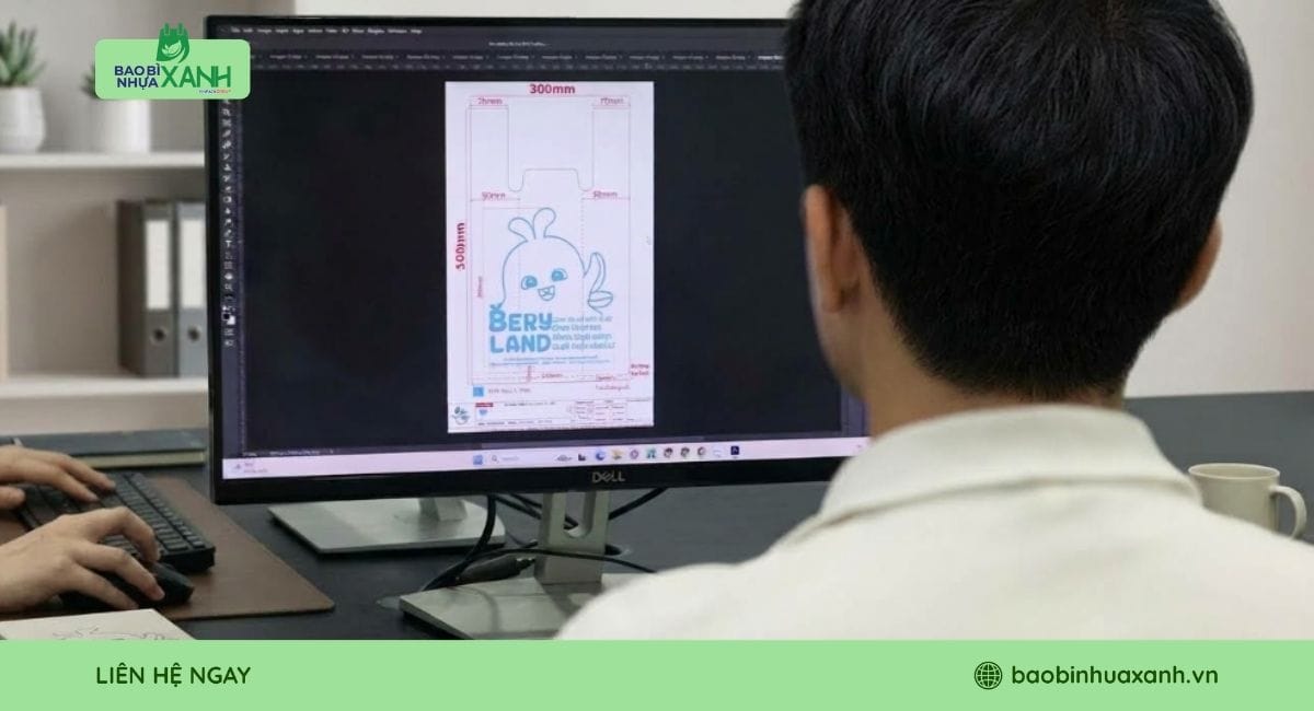 Dự Án Túi 2 Quai Với Túi Rác Cuộn Cho BERY LAND | Bao Bì Nhựa Xanh