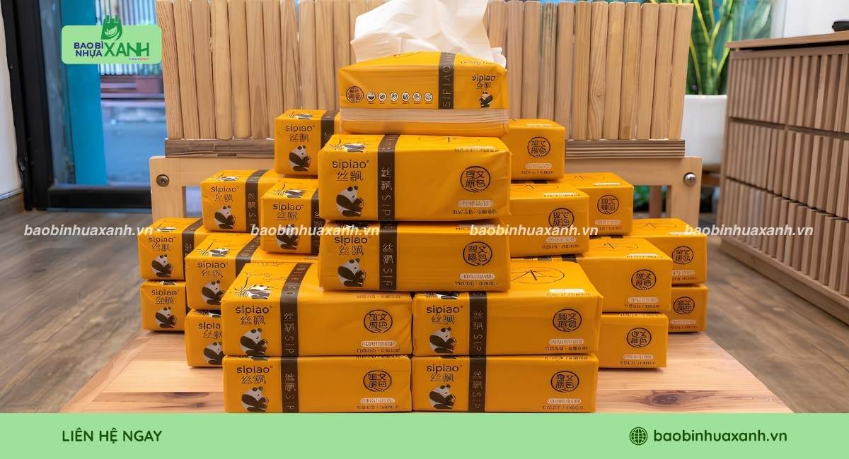 Túi đựng khăn giấy gấp gọn gàng đứng from