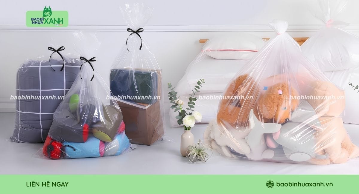 Túi nilon đựng chăn đựng được chan gối mền