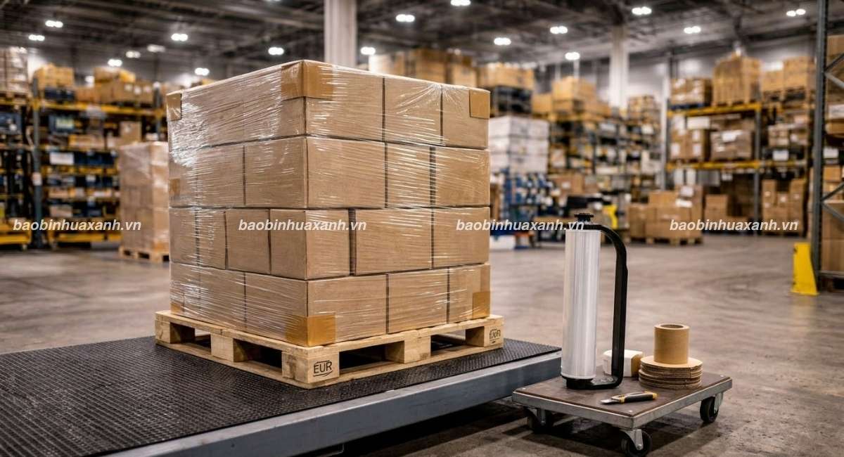 Cách Quấn Màng PE Pallet Đúng Kỹ Thuật, Tiết Kiệm Màng