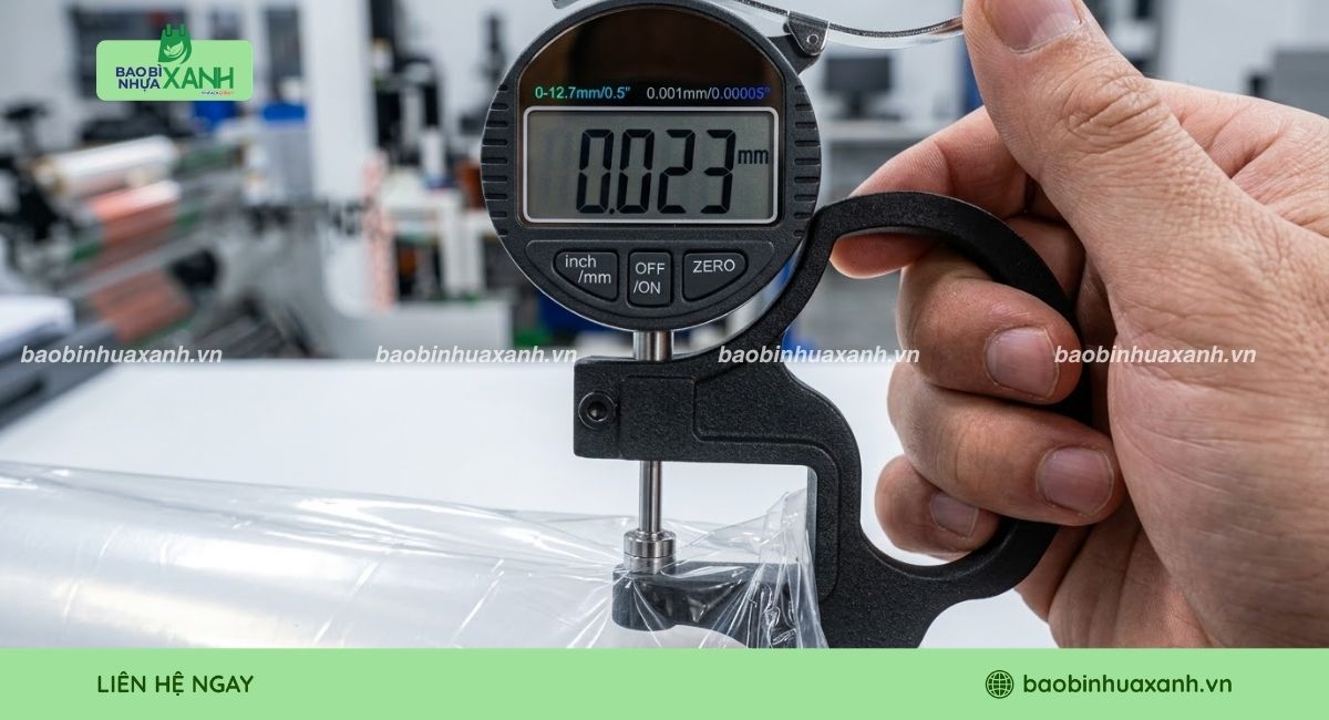 Kiểm tra độ dày thực tế của hàng PE