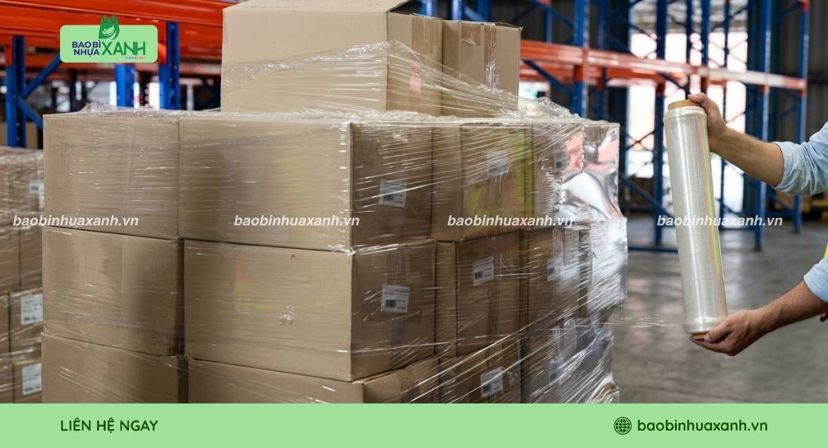 Quấn màng PE cố định hàng hóa