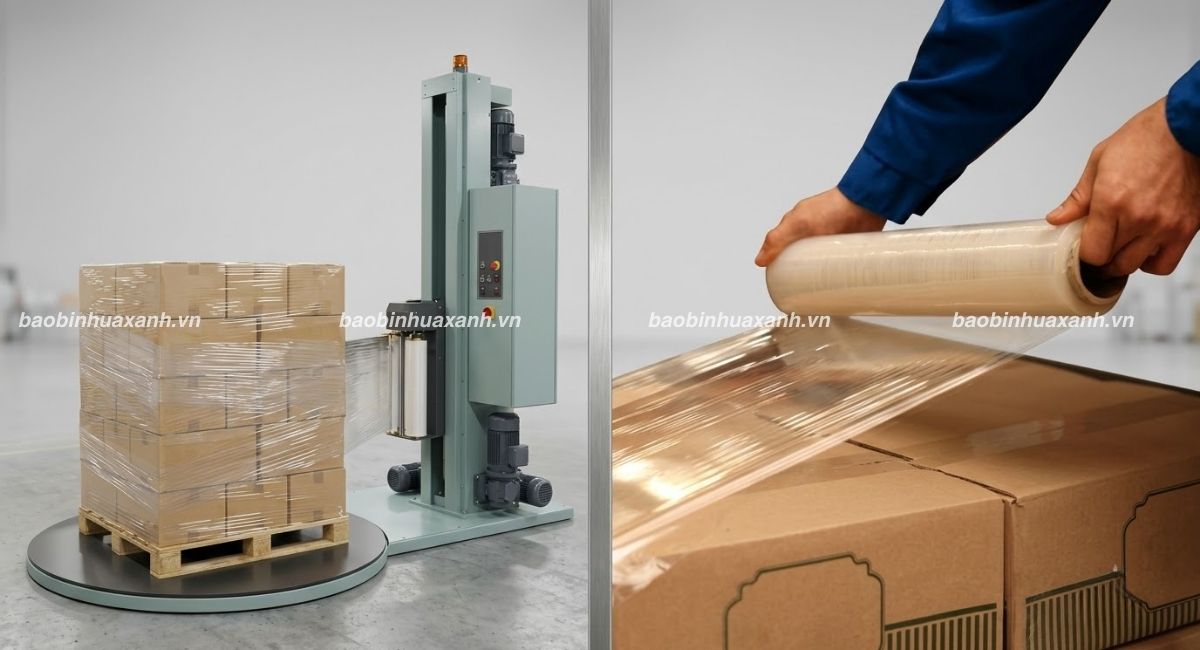 Phân Biệt Màng PE Quấn Tay Và Màng PE Quấn Máy Khi Đóng Gói