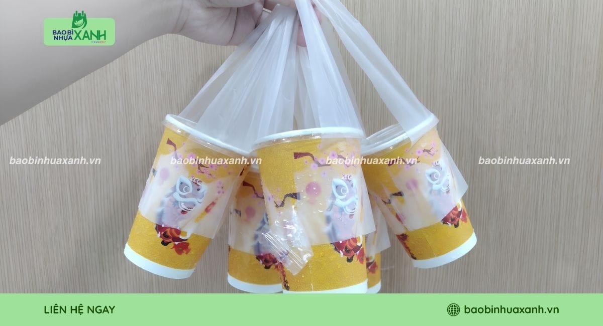 Túi chữ T tự hủy sinh học giúp đựng ly tiện lợi