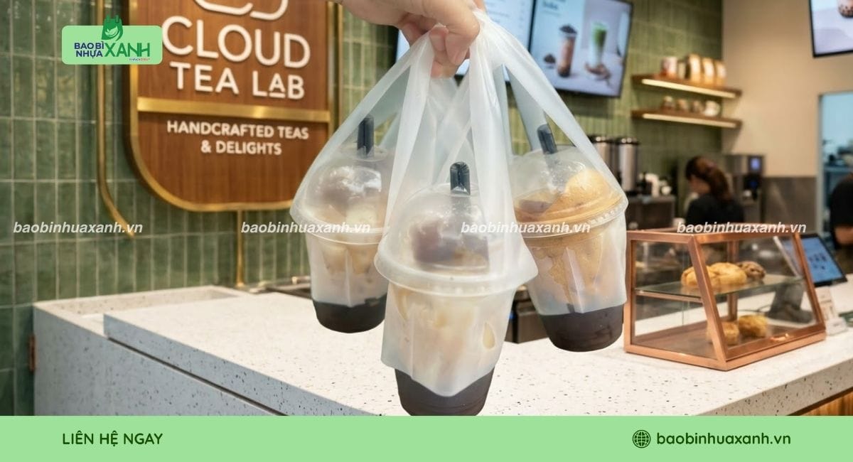 Túi chữ T tự hủy sinh học phù hợp với cửa hàng F&B