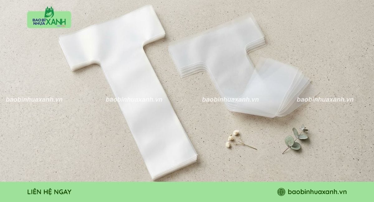 Túi chữ T tự hủy sinh học trơn không in